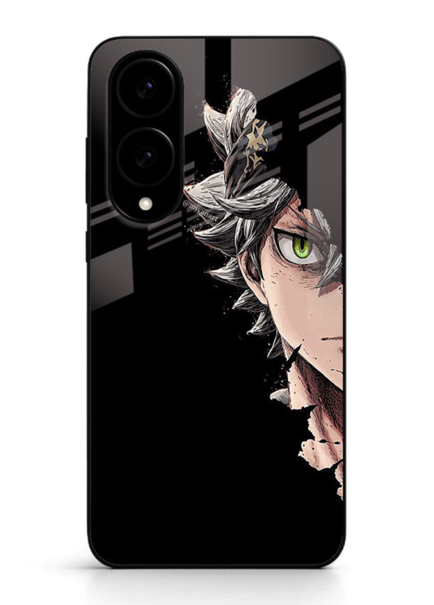 asta demon eye black clover anime art Samsung S25 Edge glass cover intense portrait case