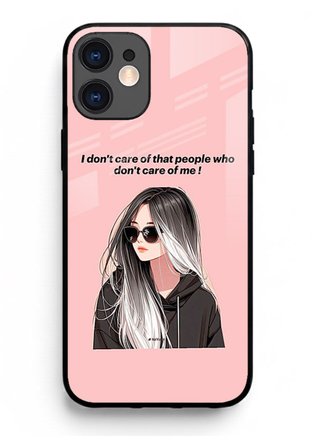 Attitude Sunglasses Girl bold attitude artwork iphone 12 glass back cover