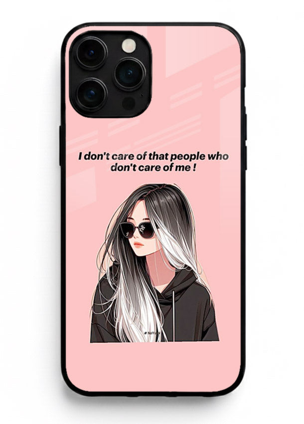 Attitude Sunglasses Girl bold attitude artwork iphone 16 pro max glass back cover