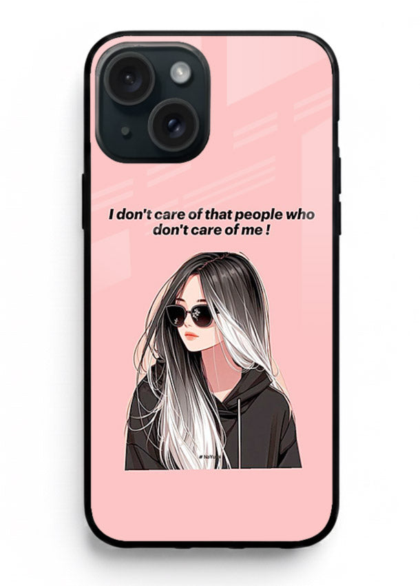 Attitude Sunglasses Girl bold attitude artwork iphone 14 plus glass back cover