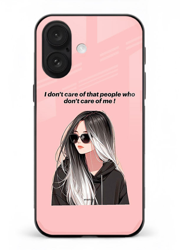 Attitude Sunglasses Girl bold attitude artwork iphone 18 glass back cover