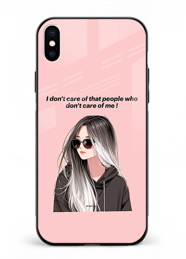 Attitude Sunglasses Girl bold attitude artwork iphone xs max glass back cover