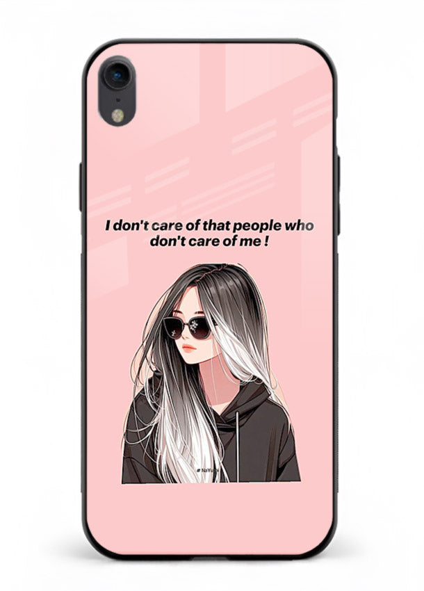 Attitude Sunglasses Girl bold attitude artwork iphone xr glass back cover