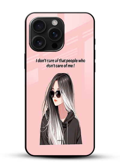 Attitude Sunglasses Girl bold attitude artwork glossy vibrant premium glass back cover - Angle Front