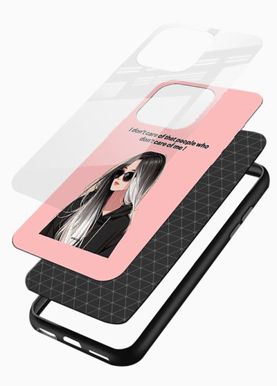 Attitude Sunglasses Girl bold attitude artwork glossy vibrant premium glass back cover - Angle Layers