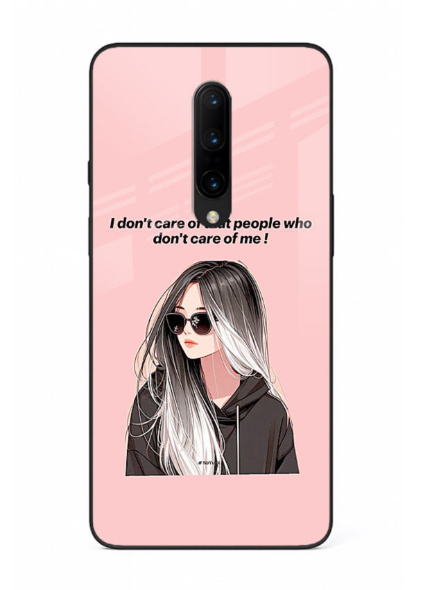Attitude Sunglasses Girl bold attitude artwork OnePlus 8 glass back cover