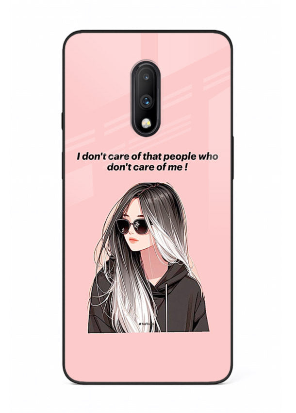 Attitude Sunglasses Girl bold attitude artwork OnePlus 7 glass back cover