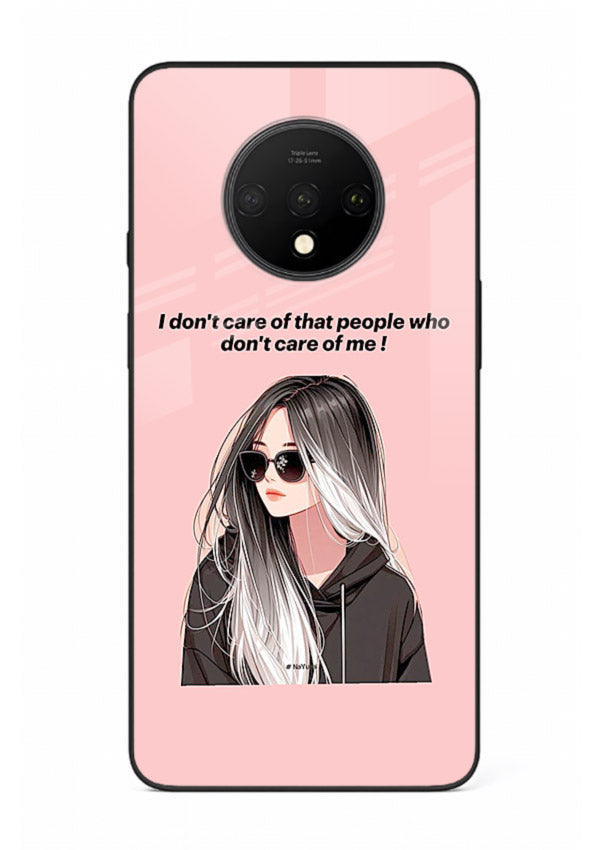 Attitude Sunglasses Girl bold attitude artwork OnePlus 7T glass back cover