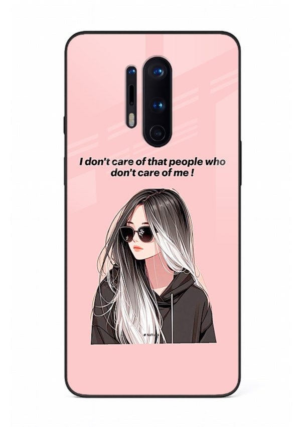 Attitude Sunglasses Girl bold attitude artwork OnePlus 8 Pro glass back cover