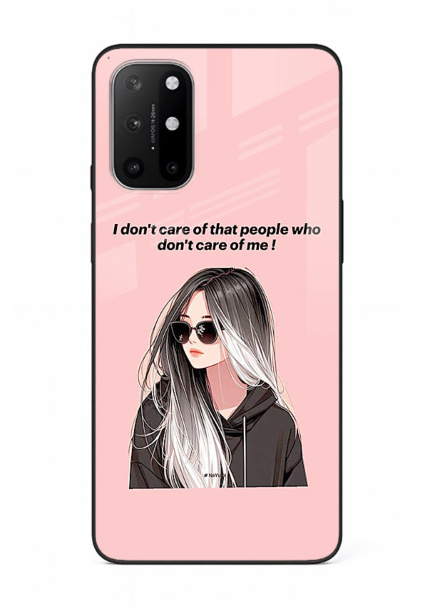 Attitude Sunglasses Girl bold attitude artwork OnePlus 8T glass back cover