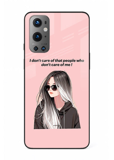 Attitude Sunglasses Girl bold attitude artwork OnePlus 9 glass back cover