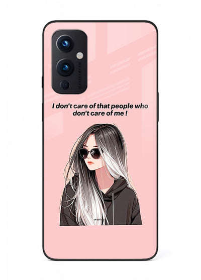 Attitude Sunglasses Girl bold attitude artwork OnePlus 9 Pro glass back cover