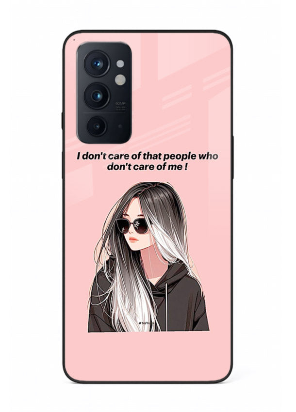 Attitude Sunglasses Girl bold attitude artwork OnePlus 9RT glass back cover
