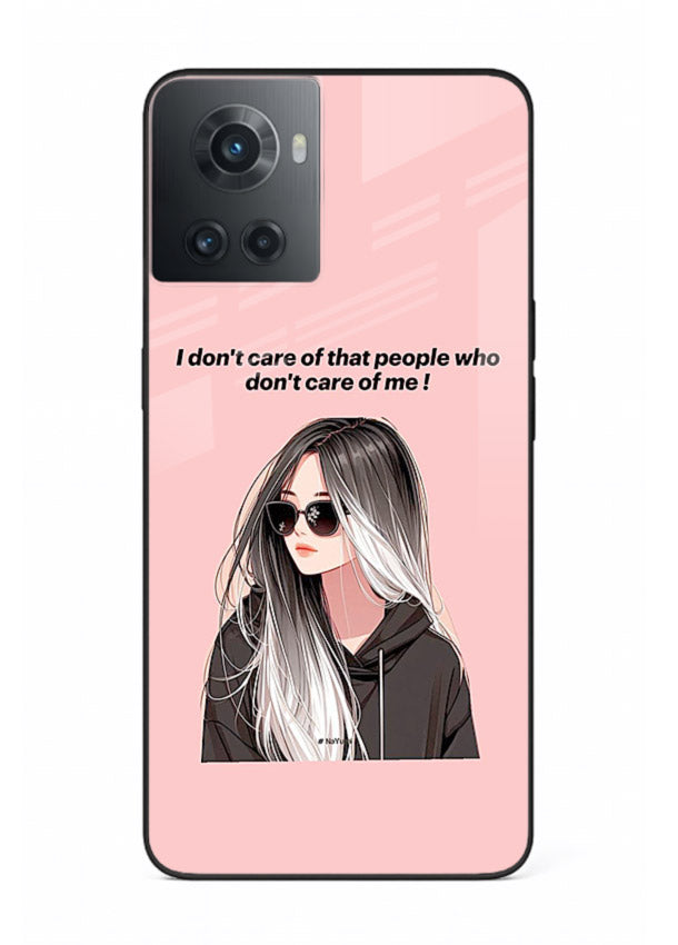 Attitude Sunglasses Girl bold attitude artwork OnePlus 10R glass back cover