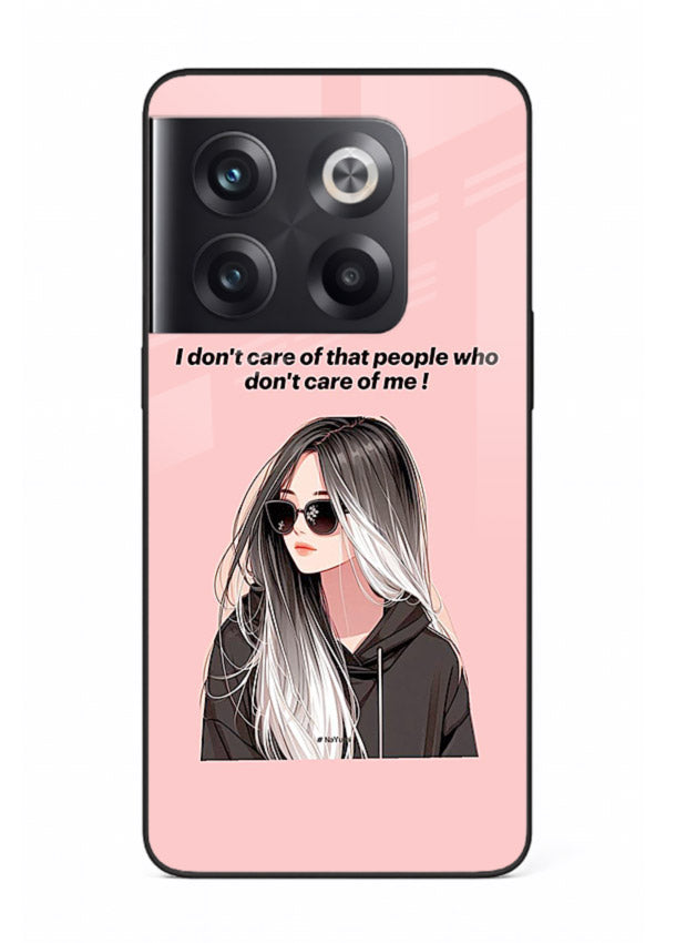 Attitude Sunglasses Girl bold attitude artwork OnePlus 10T glass back cover