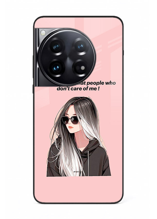 Attitude Sunglasses Girl bold attitude artwork OnePlus 12 glass back cover