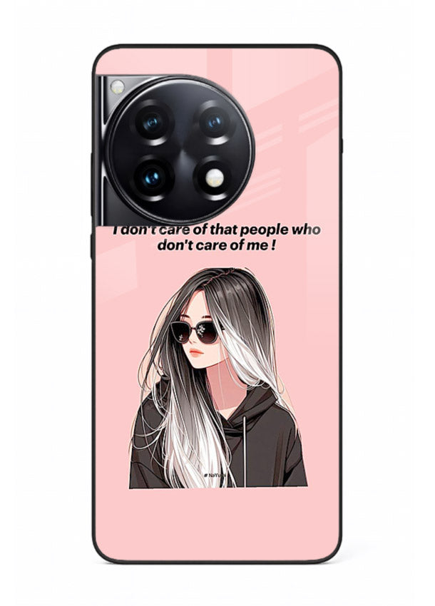 Attitude Sunglasses Girl bold attitude artwork OnePlus 12R glass back cover