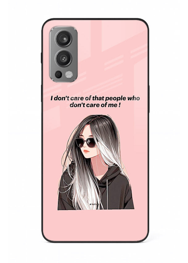 Attitude Sunglasses Girl bold attitude artwork OnePlus Nord 2 glass back cover