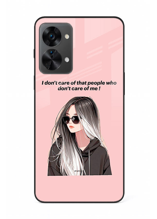 Attitude Sunglasses Girl bold attitude artwork OnePlus Nord 2T glass back cover