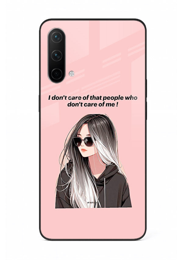 Attitude Sunglasses Girl bold attitude artwork OnePlus Nord CE 5G glass back cover