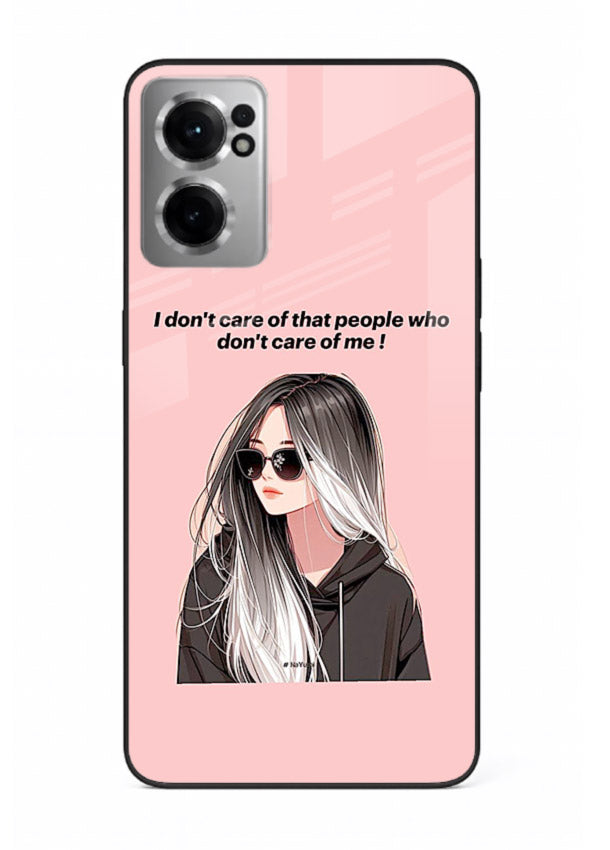 Attitude Sunglasses Girl bold attitude artwork OnePlus Nord CE2 5G glass back cover