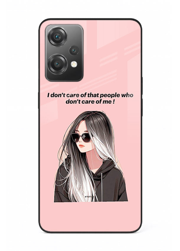 Attitude Sunglasses Girl bold attitude artwork OnePlus Nord CE2 Lite 5G glass back cover