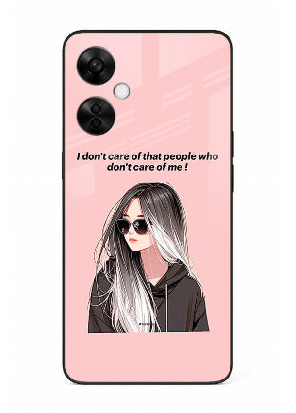 Attitude Sunglasses Girl bold attitude artwork OnePlus Nord CE3 Lite glass back cover