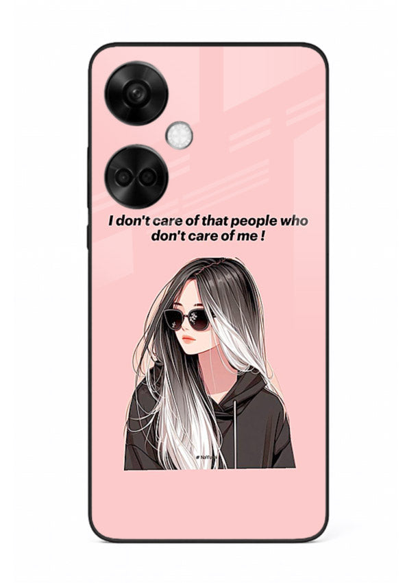 Attitude Sunglasses Girl bold attitude artwork OnePlus Nord CE3 glass back cover