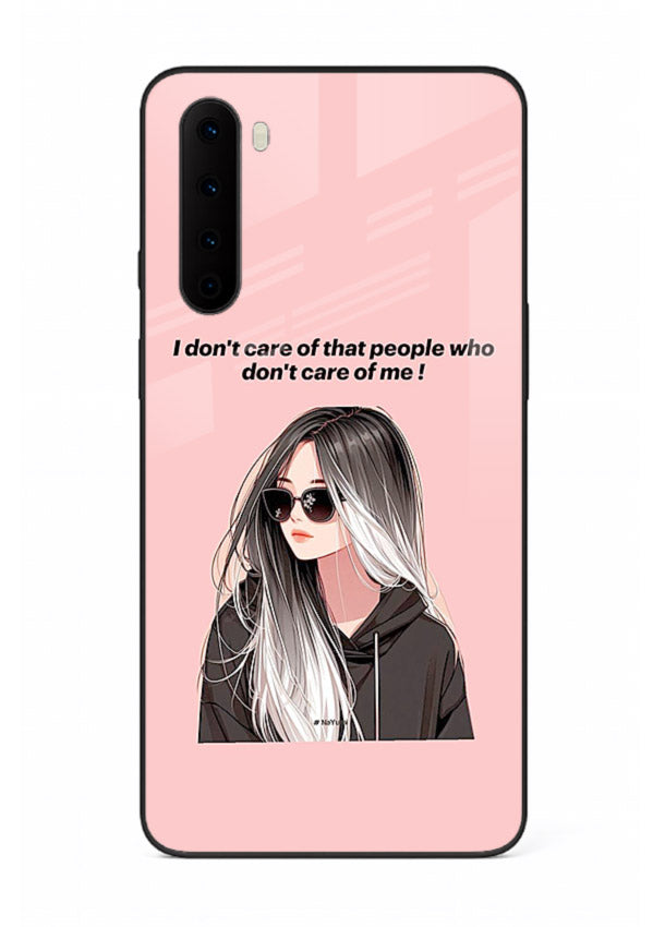 Attitude Sunglasses Girl bold attitude artwork OnePlus Nord glass back cover