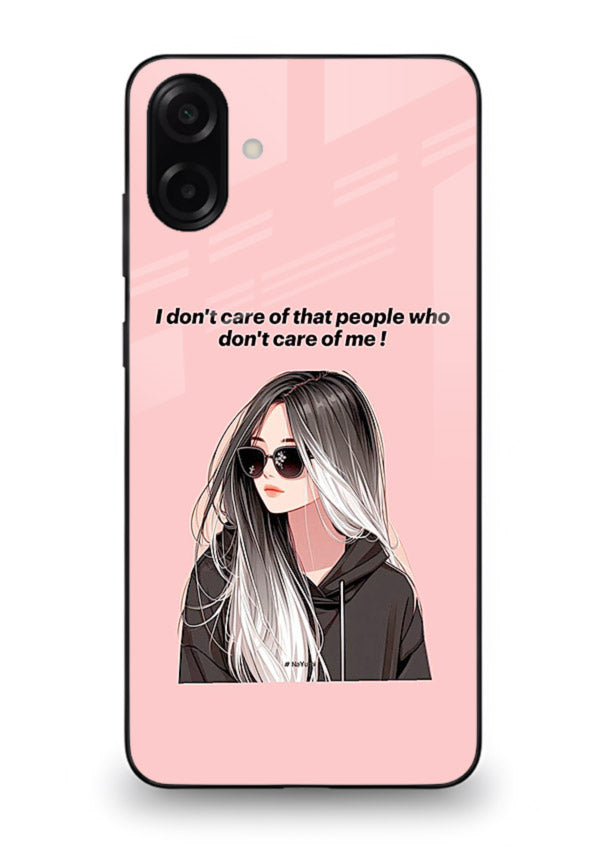 Attitude Sunglasses Girl bold attitude artwork Samsung A07 4G glass back cover