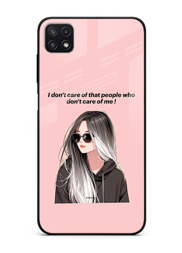 Attitude Sunglasses Girl bold attitude artwork Samsung F42 5G glass back cover