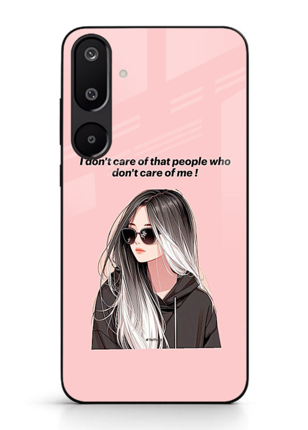 Attitude Sunglasses Girl bold attitude artwork Samsung F16 5G glass back cover