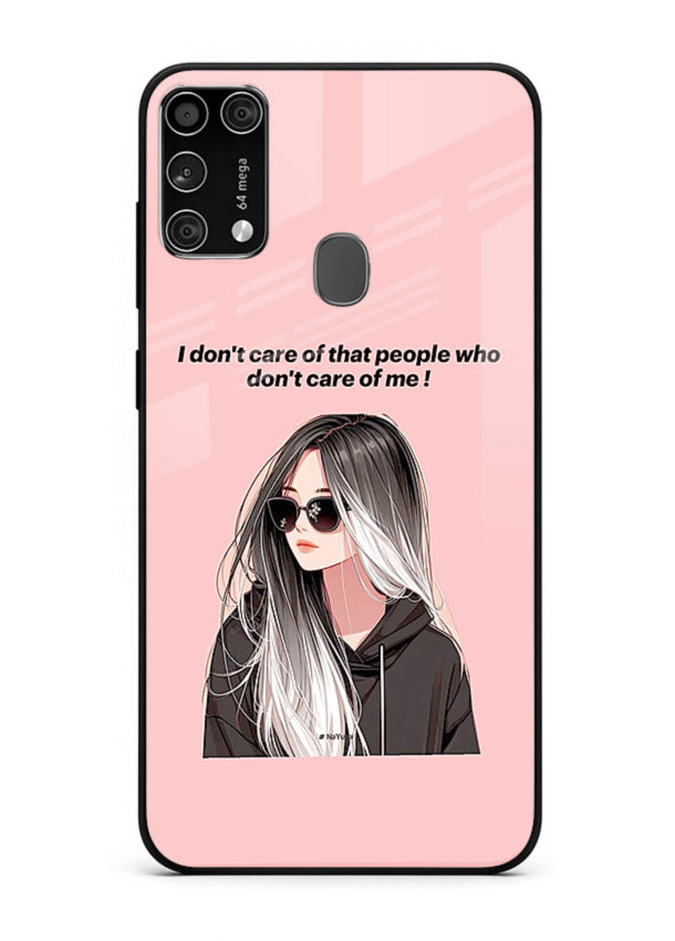 Attitude Sunglasses Girl bold attitude artwork Samsung M31 Prime glass back cover
