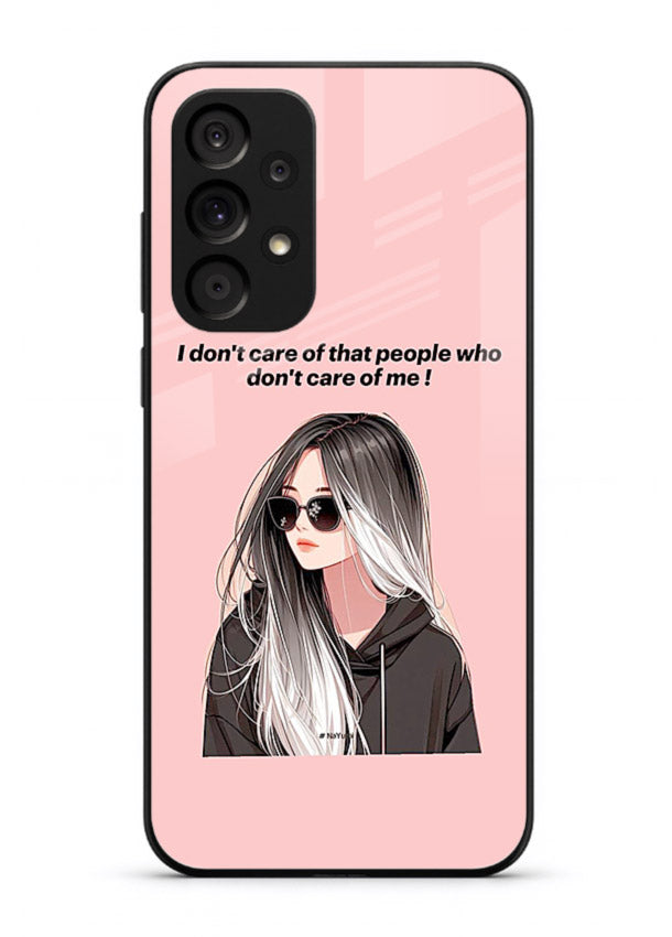 Attitude Sunglasses Girl bold attitude artwork Samsung A33 5G glass back cover