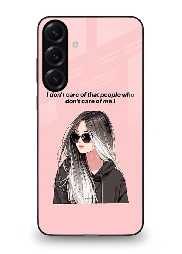 Attitude Sunglasses Girl bold attitude artwork Samsung A35 5G glass back cover