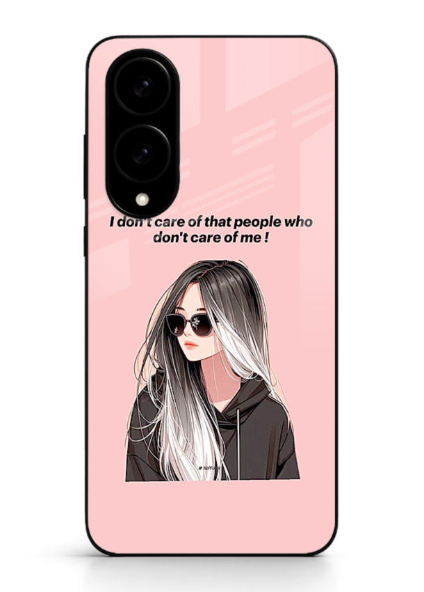 Attitude Sunglasses Girl bold attitude artwork Samsung S25 Edge glass back cover