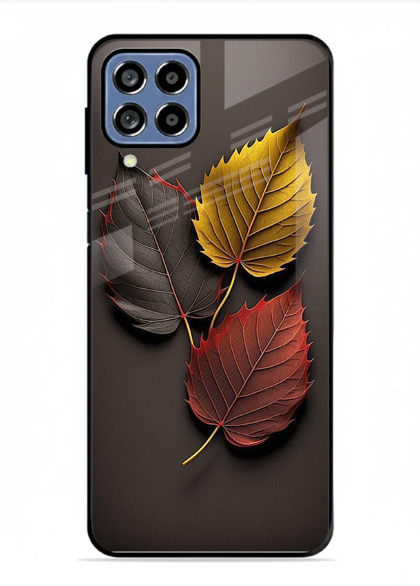 Autumn leaf artwork on Samsung A22 4G glass back cover with warm drifting tones.