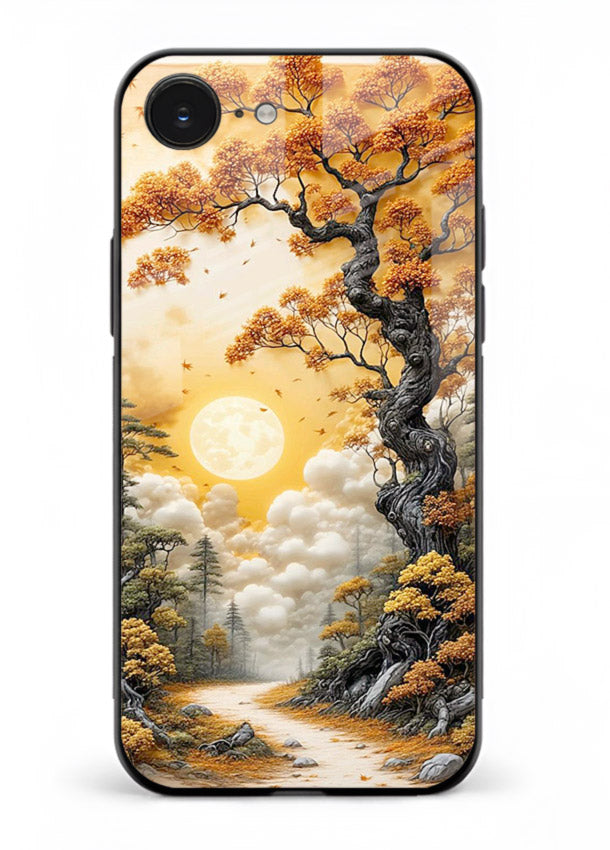 Autumn Sun Forest glowing autumn forest artwork iphone 16e glass back cover