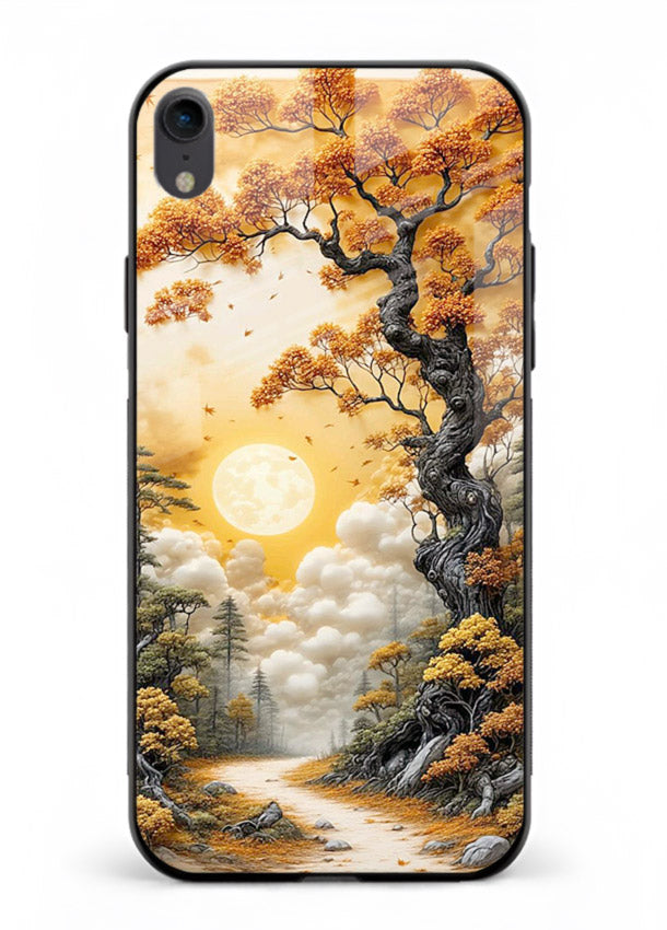 Autumn Sun Forest glowing autumn forest artwork iphone xr glass back cover