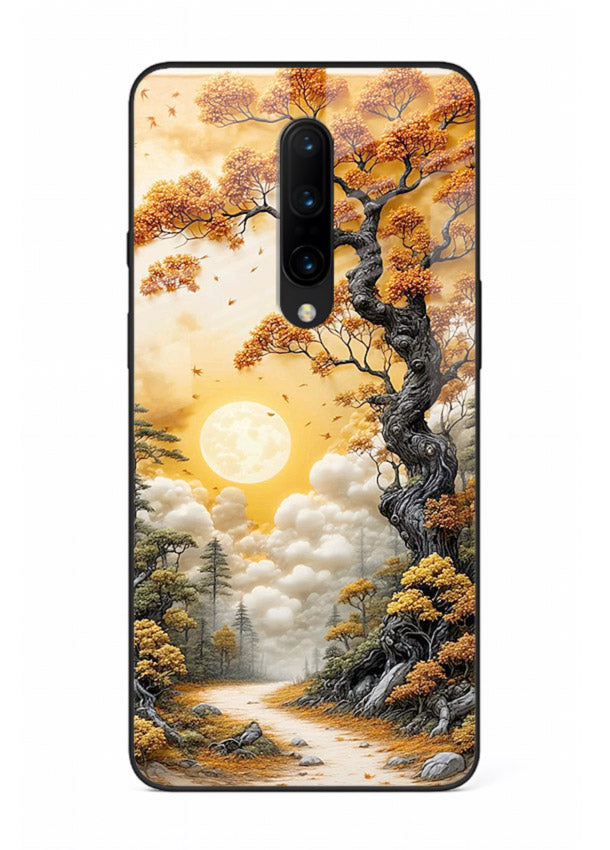 Autumn Sun Forest glowing autumn forest artwork OnePlus 8 glass back cover