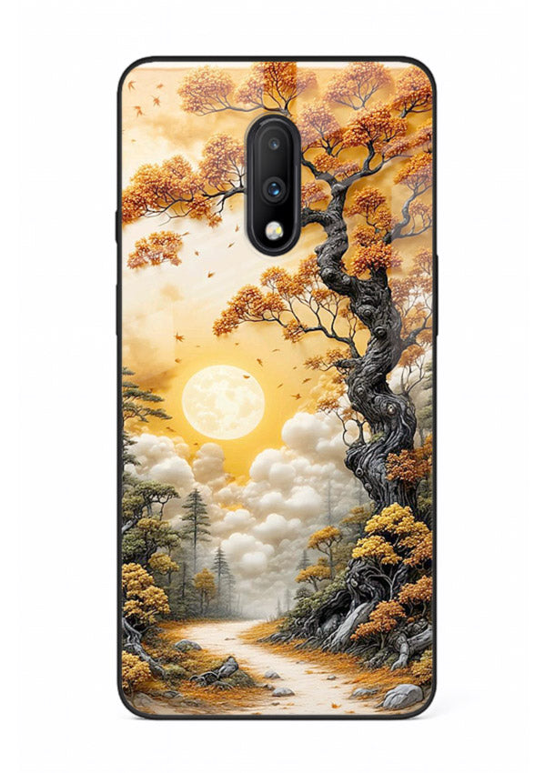 Autumn Sun Forest glowing autumn forest artwork OnePlus 7 glass back cover