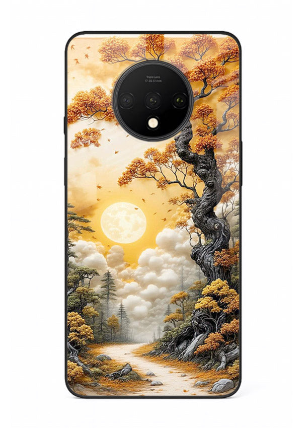 Autumn Sun Forest glowing autumn forest artwork OnePlus 7T glass back cover