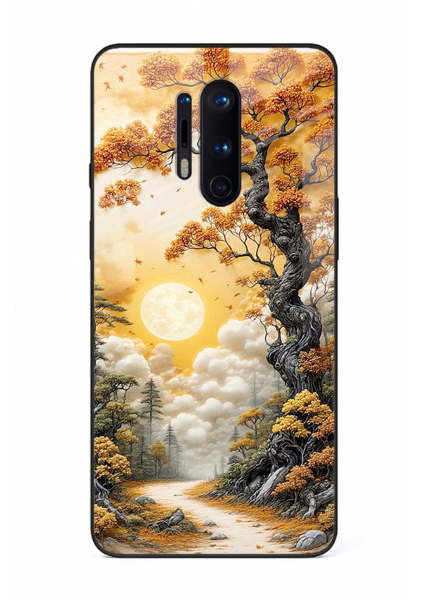 Autumn Sun Forest glowing autumn forest artwork OnePlus 8 Pro glass back cover