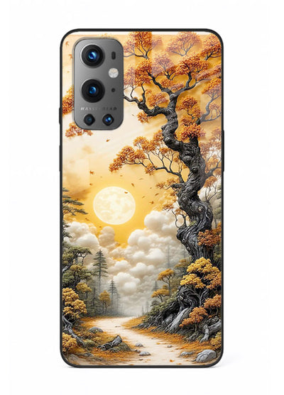 Autumn Sun Forest glowing autumn forest artwork OnePlus 9 glass back cover