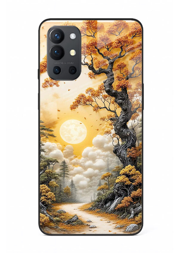 Autumn Sun Forest glowing autumn forest artwork OnePlus 9R glass back cover