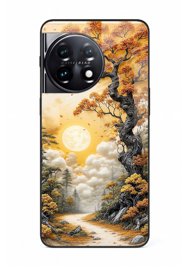 Autumn Sun Forest glowing autumn forest artwork OnePlus 11 glass back cover