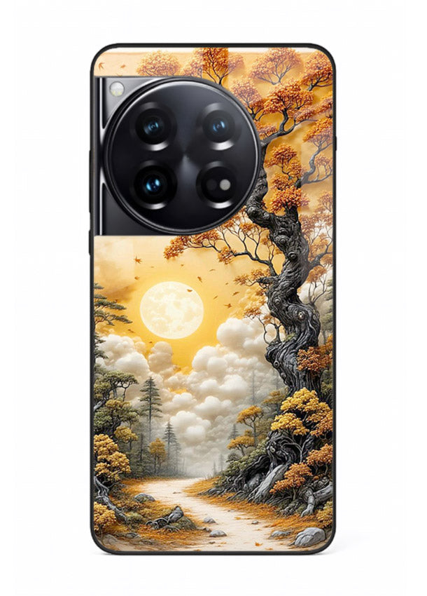 Autumn Sun Forest glowing autumn forest artwork OnePlus 12 glass back cover