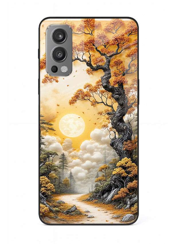 Autumn Sun Forest glowing autumn forest artwork OnePlus Nord 2 glass back cover