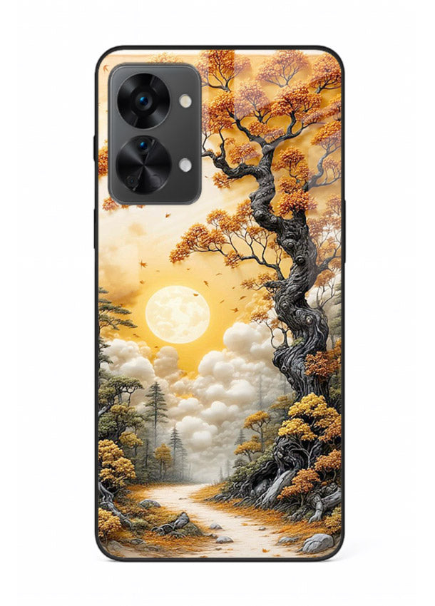 Autumn Sun Forest glowing autumn forest artwork OnePlus Nord 2T glass back cover