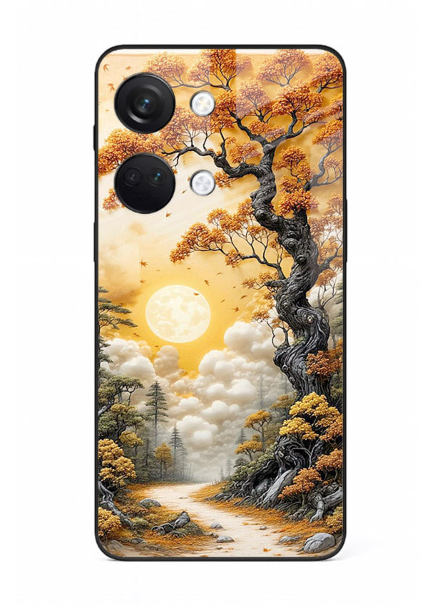 Autumn Sun Forest glowing autumn forest artwork OnePlus Nord 3 glass back cover